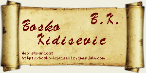 Boško Kidišević vizit kartica